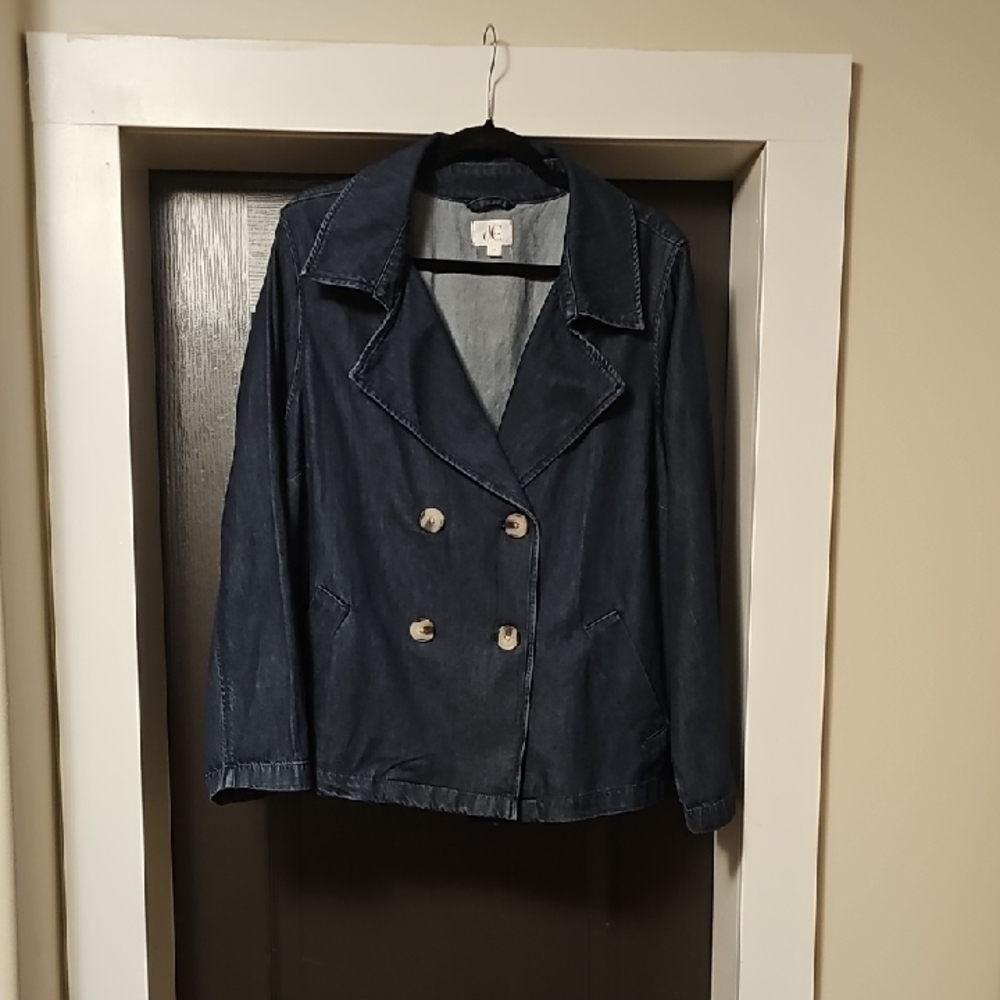 PENN Dark Blue Double-Breasted Jean Jacket